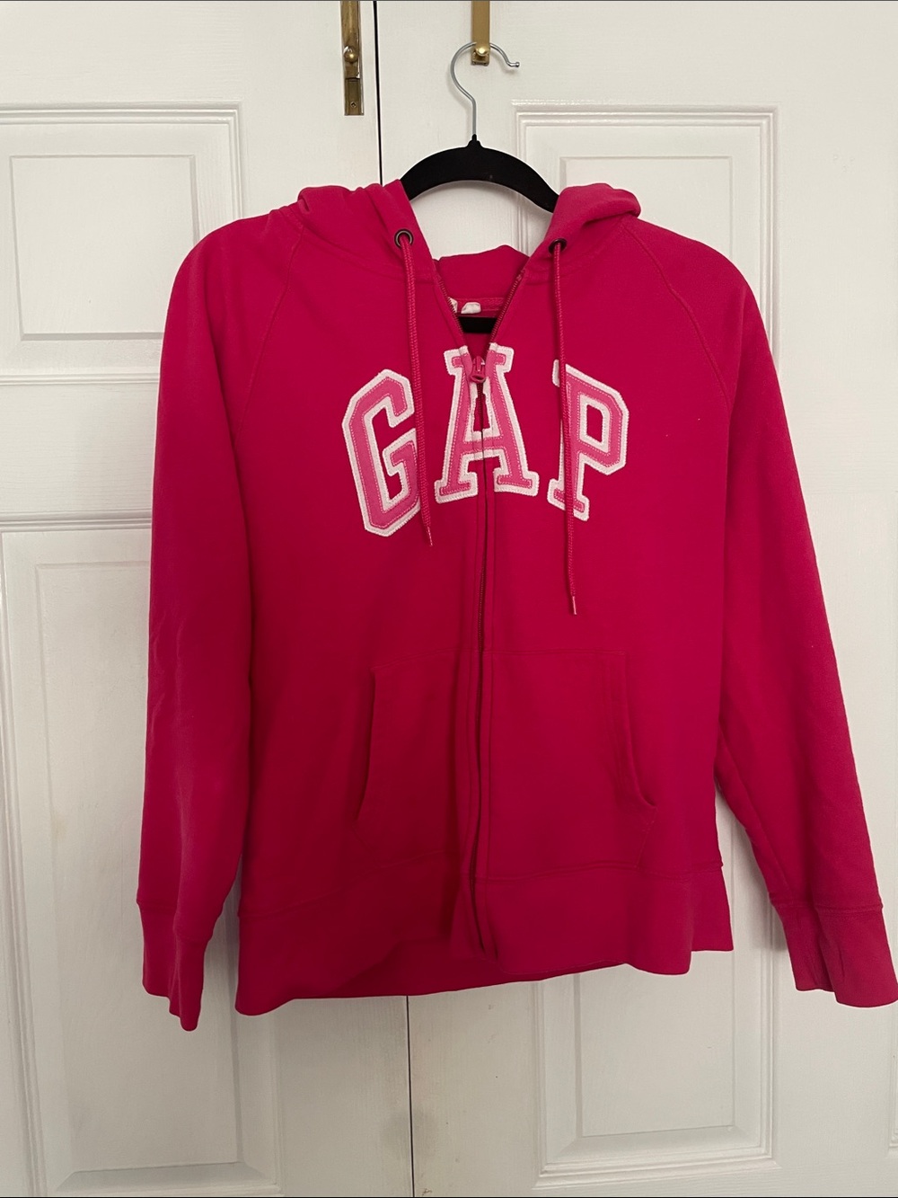GAP Hot Pink Full-Zip Hoodie with pink and White Logo